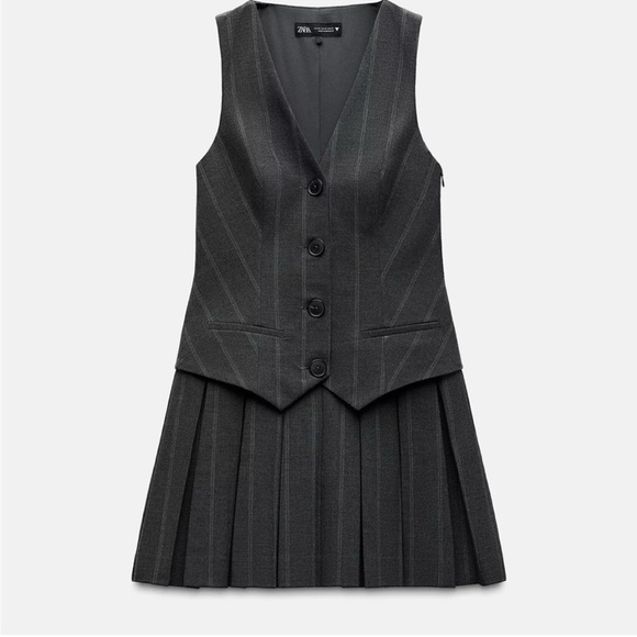 Sincerely Jules Black Pinstripe Vest Mini Dress - Picture 2 of 12